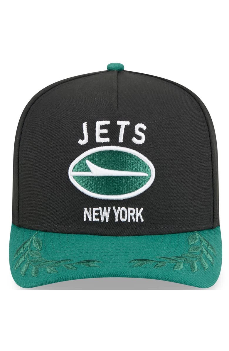 New Era Men's New Era Black/Green New York Jets 2025 NFL Draft A-Frame 9FIFTY Snapback Hat, Alternate, color, Black