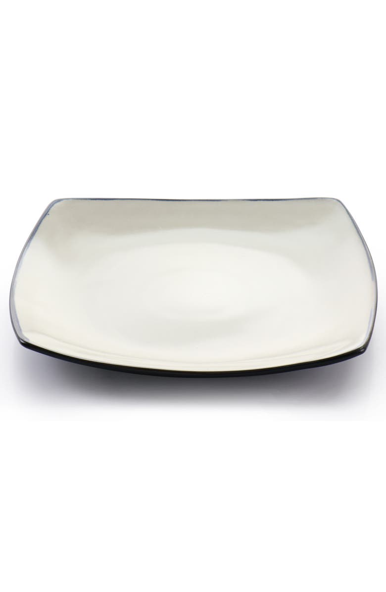 Gibson Elite 16 Piece Square Stoneware Dinnerware Set, Alternate, color, Beige