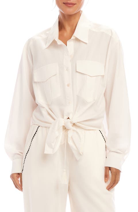 Tie Front Button-Up Shirt