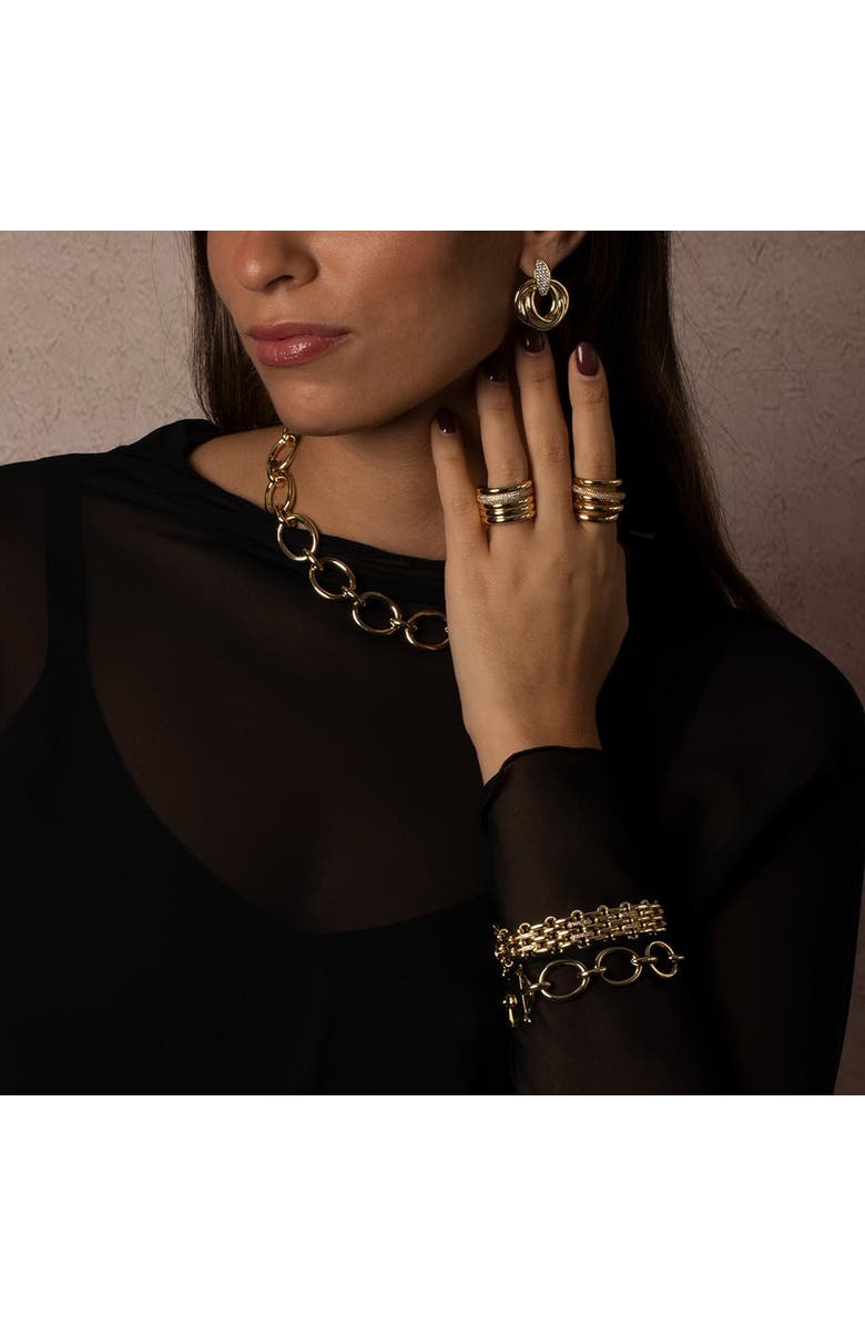 BY ADINA EDEN Pave Dangling Twisted Knot Stud Earring, Alternate, color, 