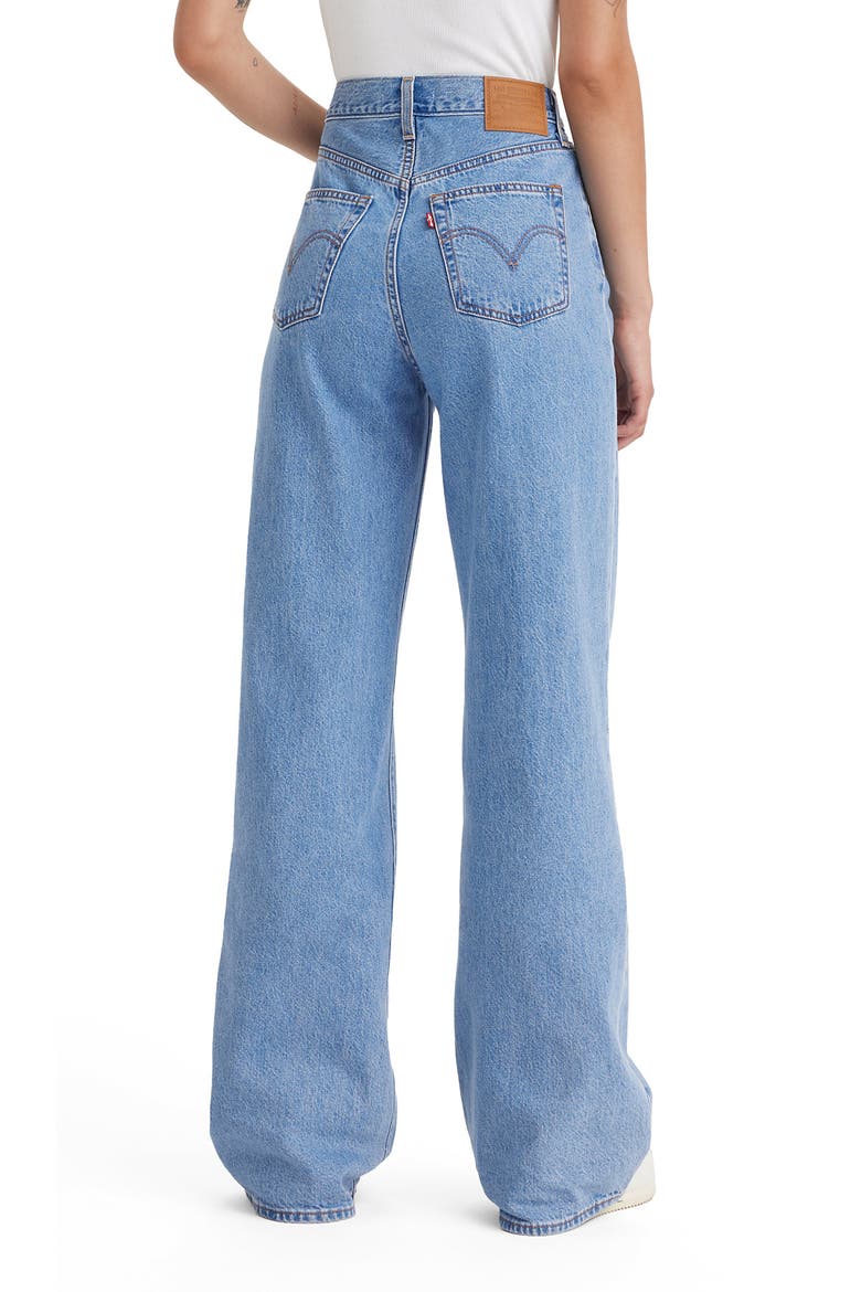 Ribcage High Waist Wide Leg Jeans, Alternate, color, SPLASH ZONE