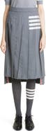 Thom Browne Drop Back Pleated Wool Skirt