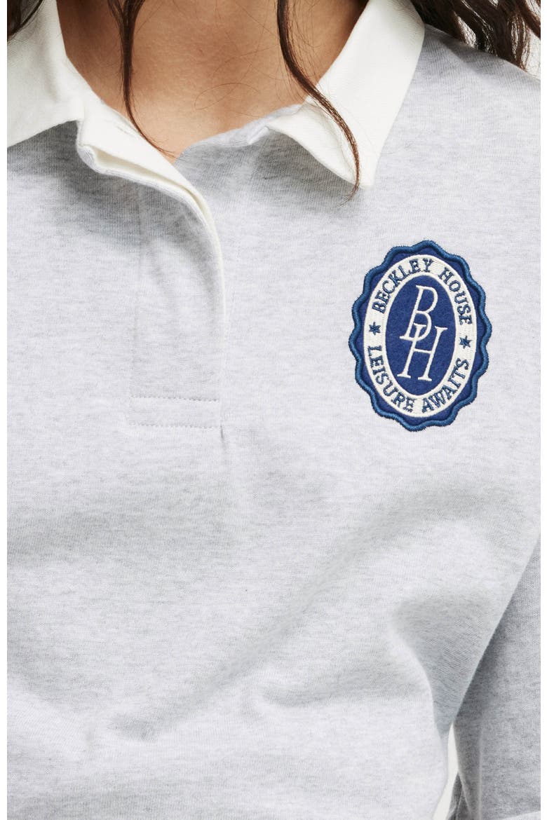 Oversized Long Sleeve Polo, Alternate, color, Beckley Soft Grey Marle