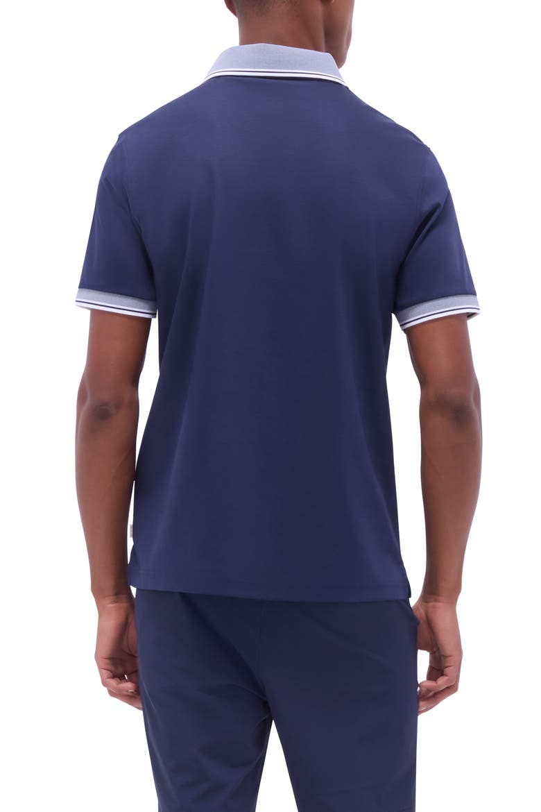 Tipped Johnny Collar Polo, Alternate, color, NAVY