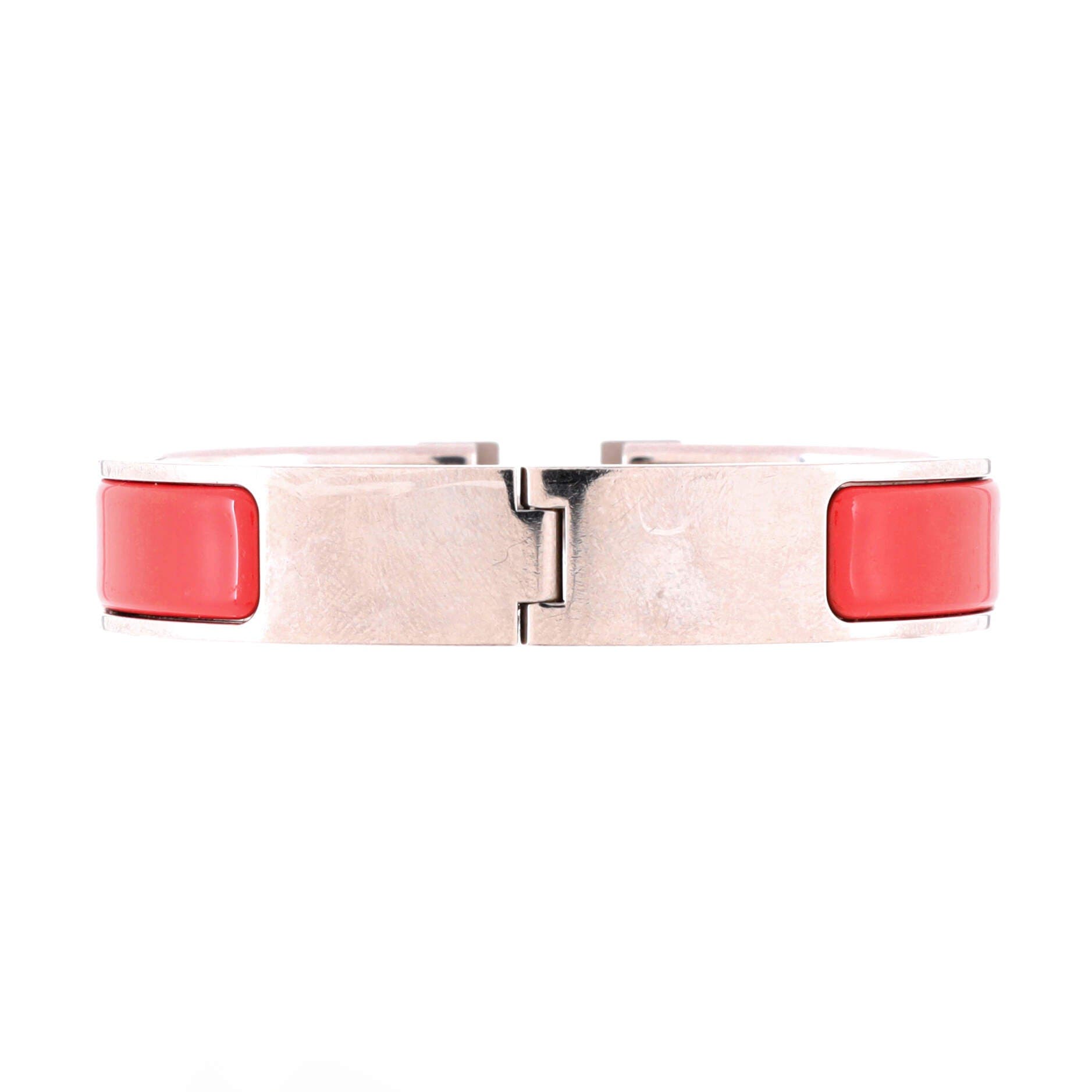 Pre-Owned Hermes Clic H Bracelet Enamel Narrow, Alternate, color, Pink