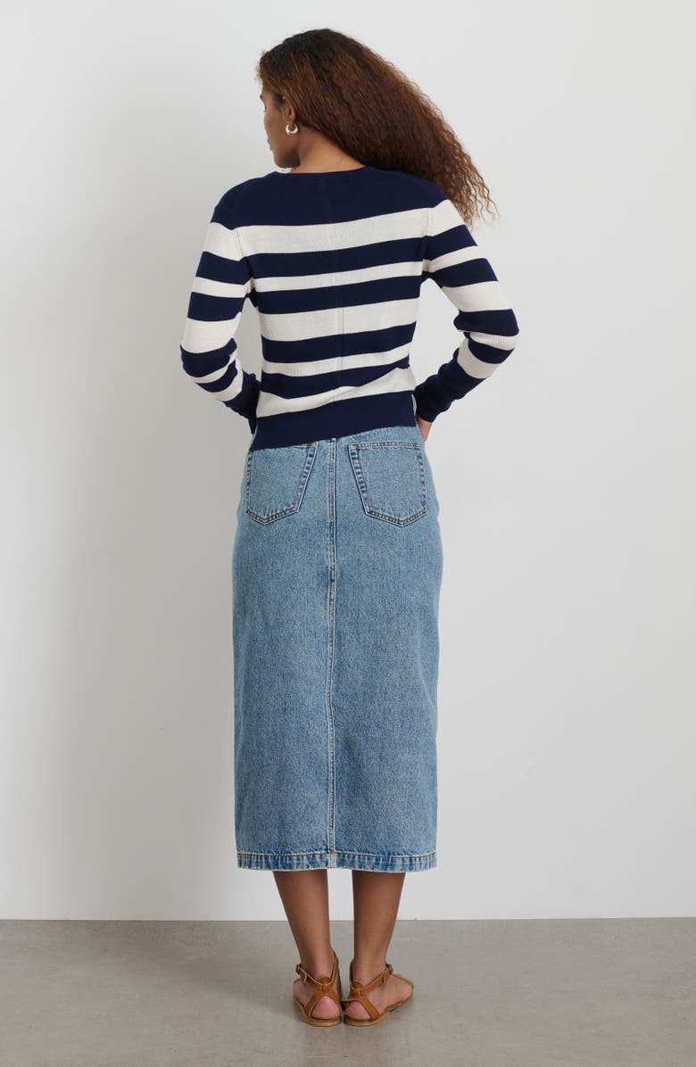 Alex Mill Ruby Denim Midi Skirt, Alternate, color, Akita Wash