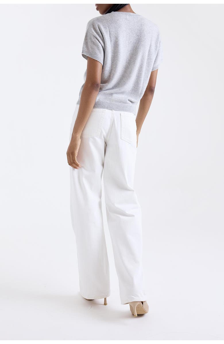 1982 Esme Short Sleeve 100% Cashmere Top, Alternate, color, Super Grey