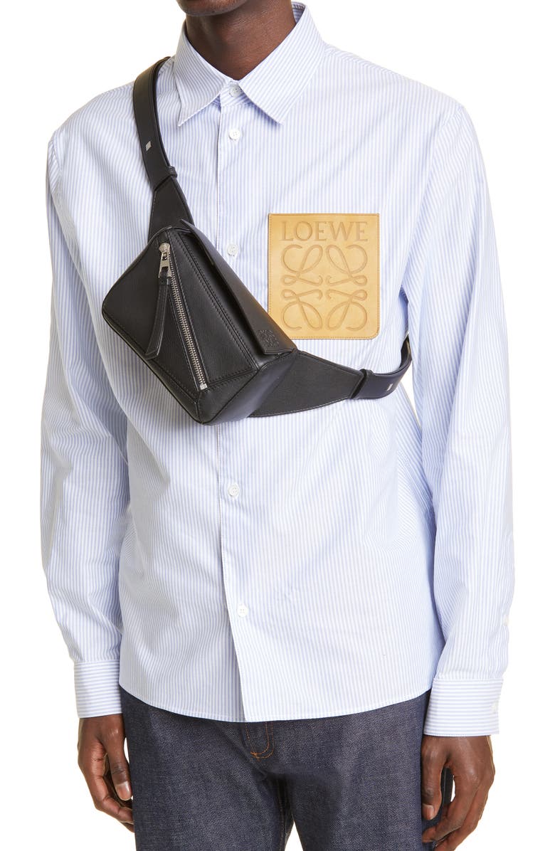 Loewe Mini Puzzle Leather Belt Bag, Alternate, color,