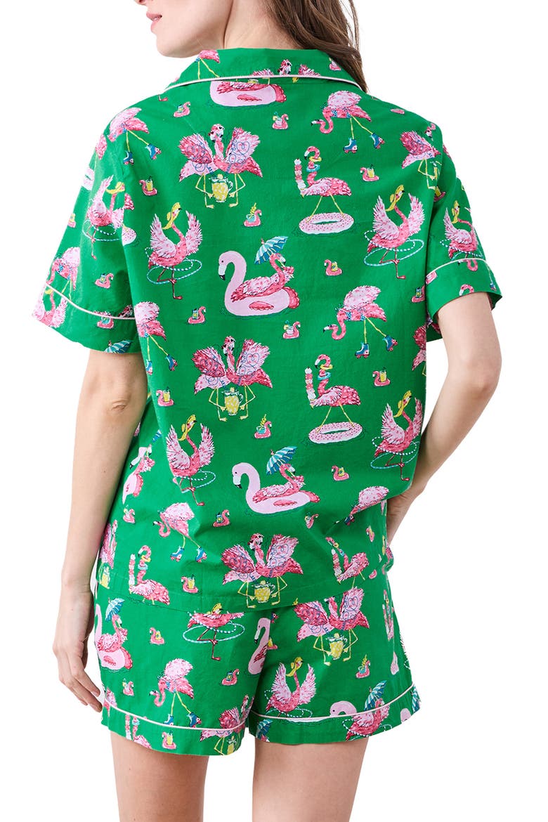 Cotton Poplin Short Pajamas, Alternate, color, PALM FROND