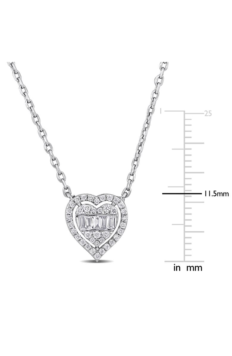 Julianna B. 1/4 CTW Diamond Heart Halo Necklace 14k, Alternate, color, 14K White Gold