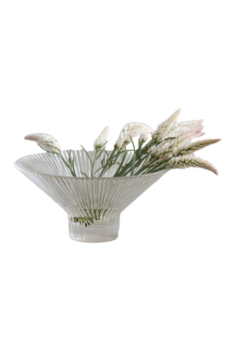 Pressed Clear Glass Low Bowl, Main, color, Clear