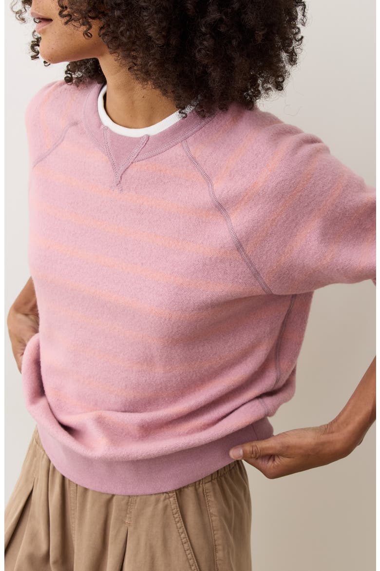 Cloud 9 Fleece Reversible Sweatshirt, Alternate, color, LILAS/ ORANGE STRIPE