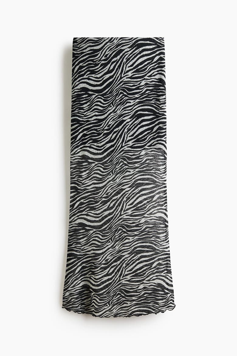 Printed Maxi Skirt, Alternate, color, Black/zebra print