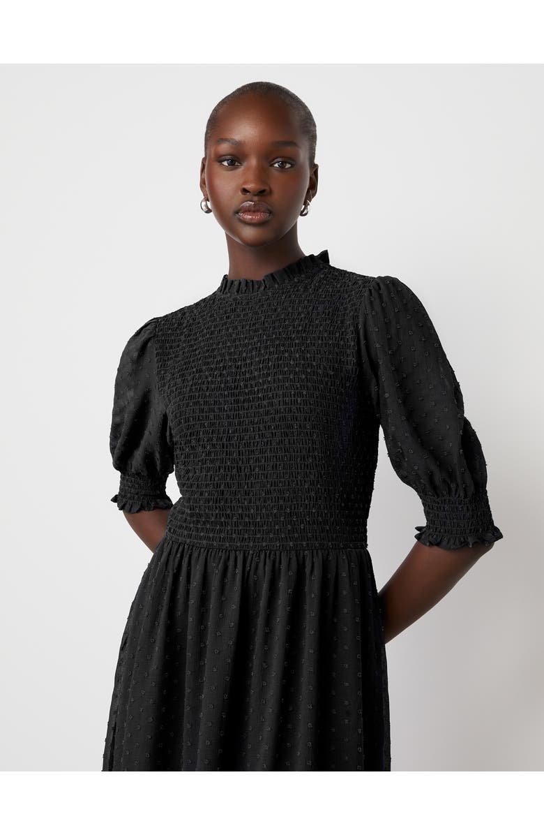 Finery London Amelia 3/4 Sleeve Chiffon Midi Dress, Alternate, color, Black