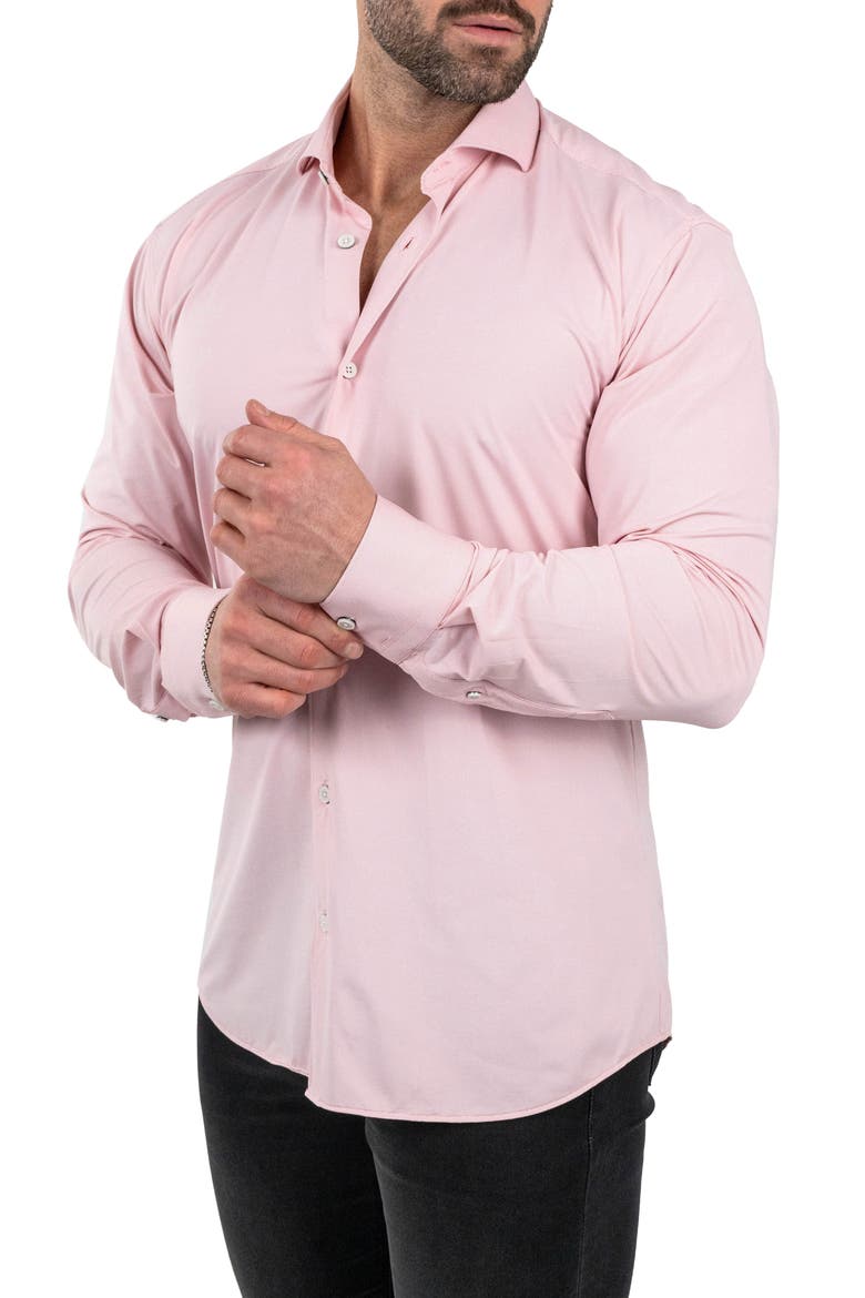 Einstein Stretchblotter Red Button-Up Shirt, Alternate, color, RED
