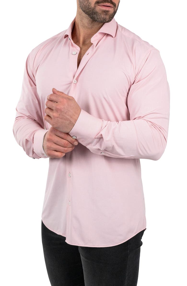 Maceoo Einstein Stretchblotter Red Button-Up Shirt, Alternate, color, Red