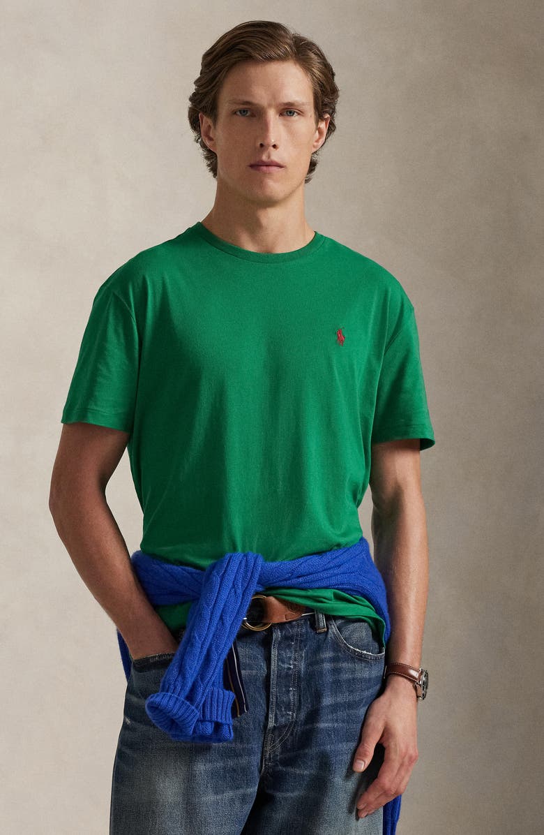 Polo Ralph Lauren Classic Fit Jersey Crewneck T-Shirt, Alternate, color, Erin Green/ C3966