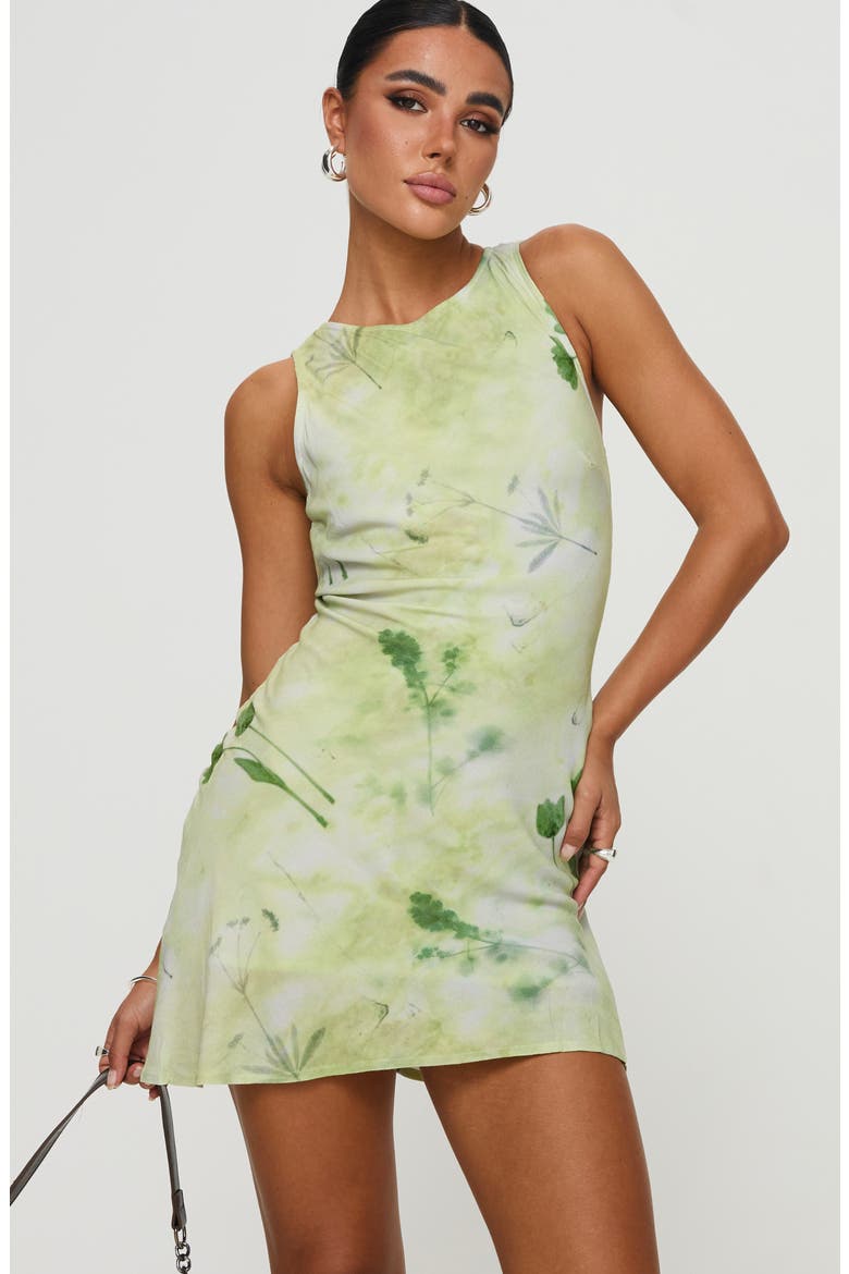 Floral Sleeveless Minidress, Alternate, color, GREEN