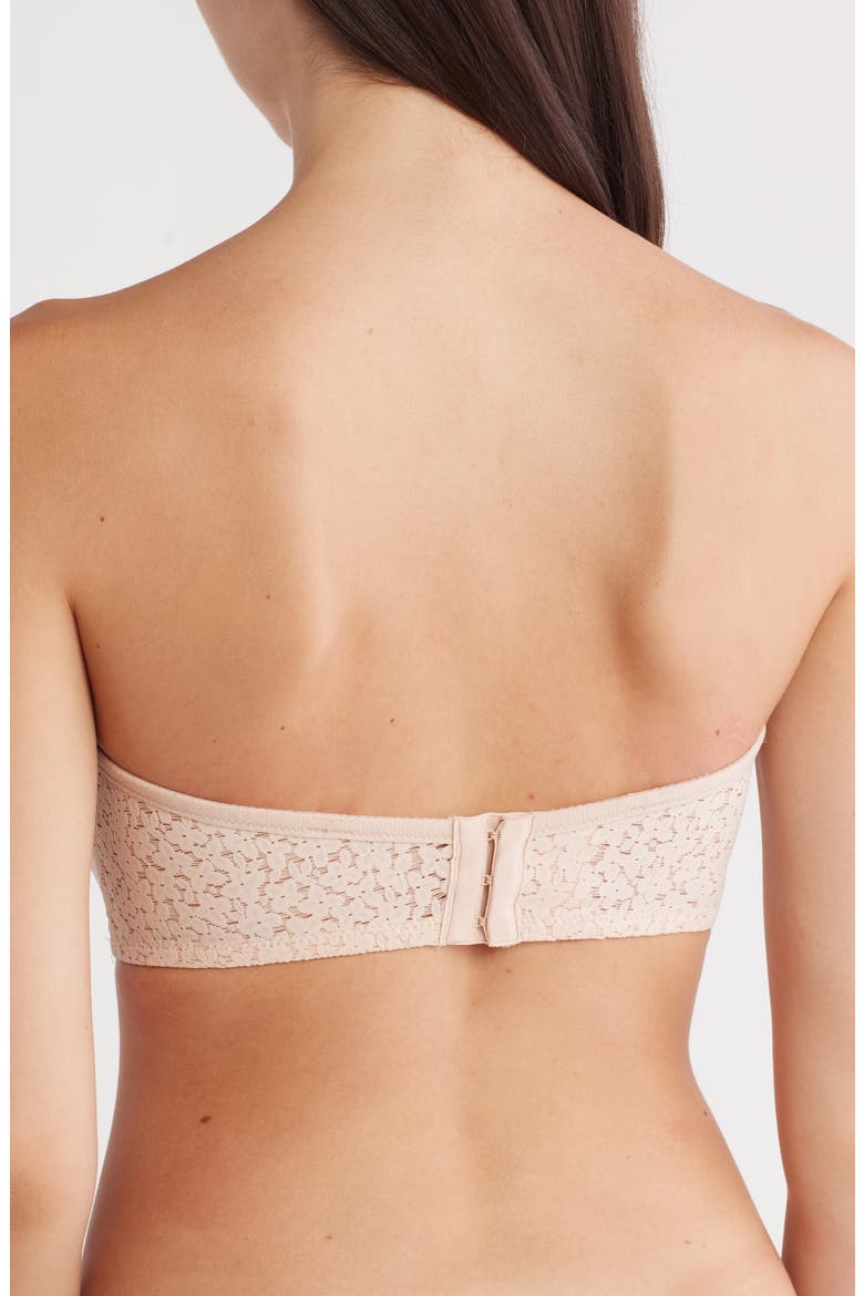 Norah Lace Trim Bandeau Bra, Alternate, color, BLUSH-1N