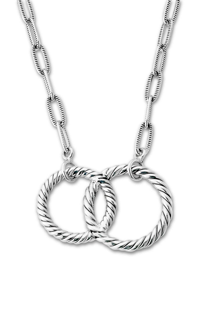 SAMUEL B. Sterling Silver Interlocking Ring Necklace, Main, color, 