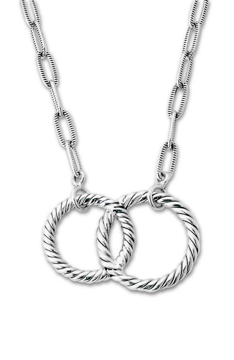 Sterling Silver Interlocking Ring Necklace
