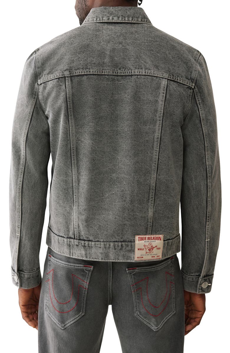 True Religion Jesse Trucker Jacket, Alternate, color, Grey Obsidan Wash