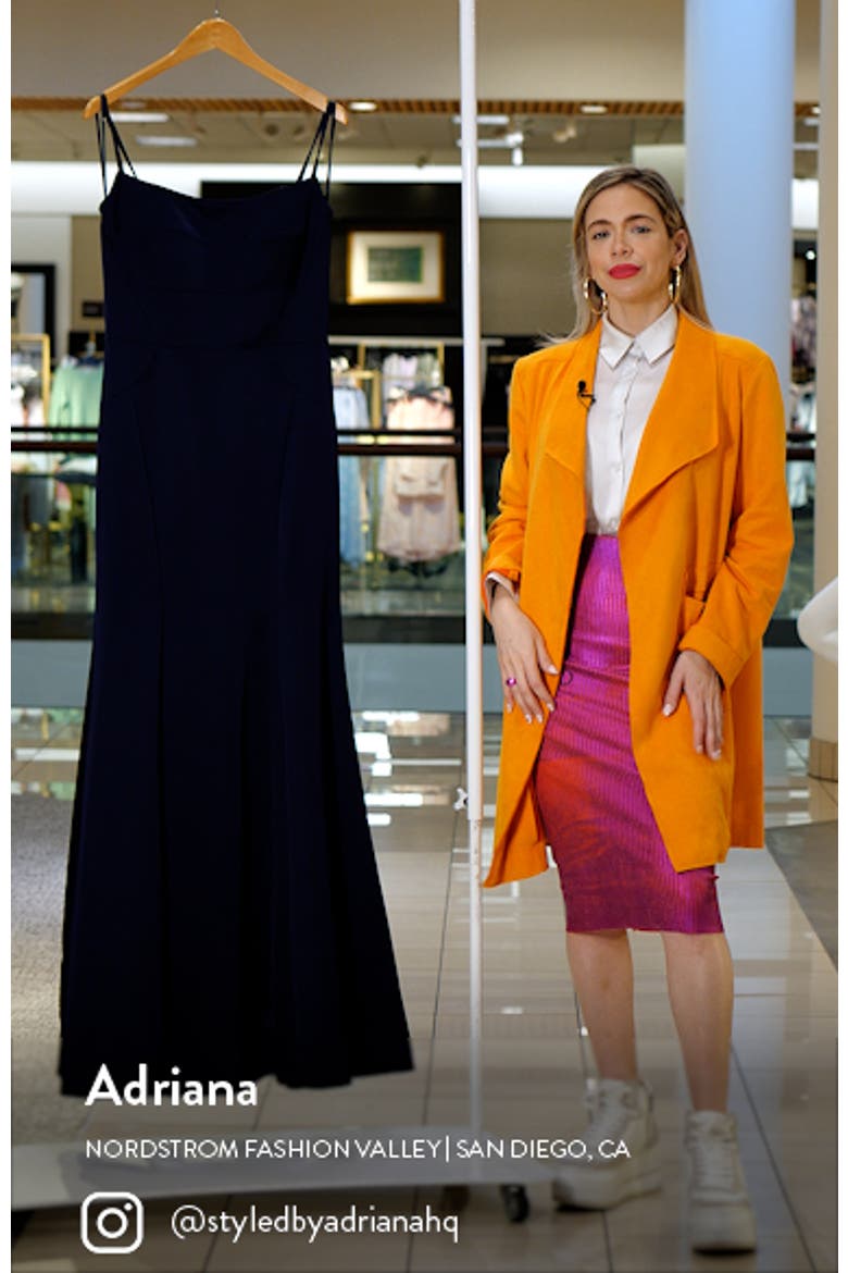 Fitted Long Dress with Seams and Large Gold Zipper video