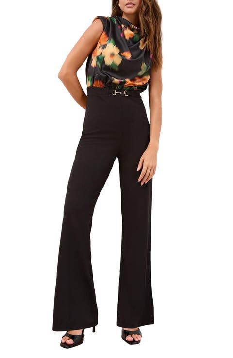 Floral Print Flare Jumpsuit