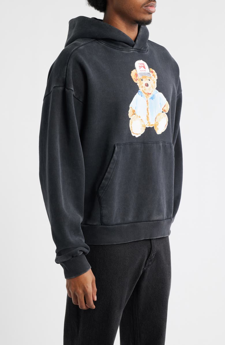 MARKET Watercolor Teddy Bear Graphic Hoodie, Alternate, color, Black