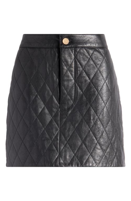 Shop Frame Quilted Leather Miniskirt In Black