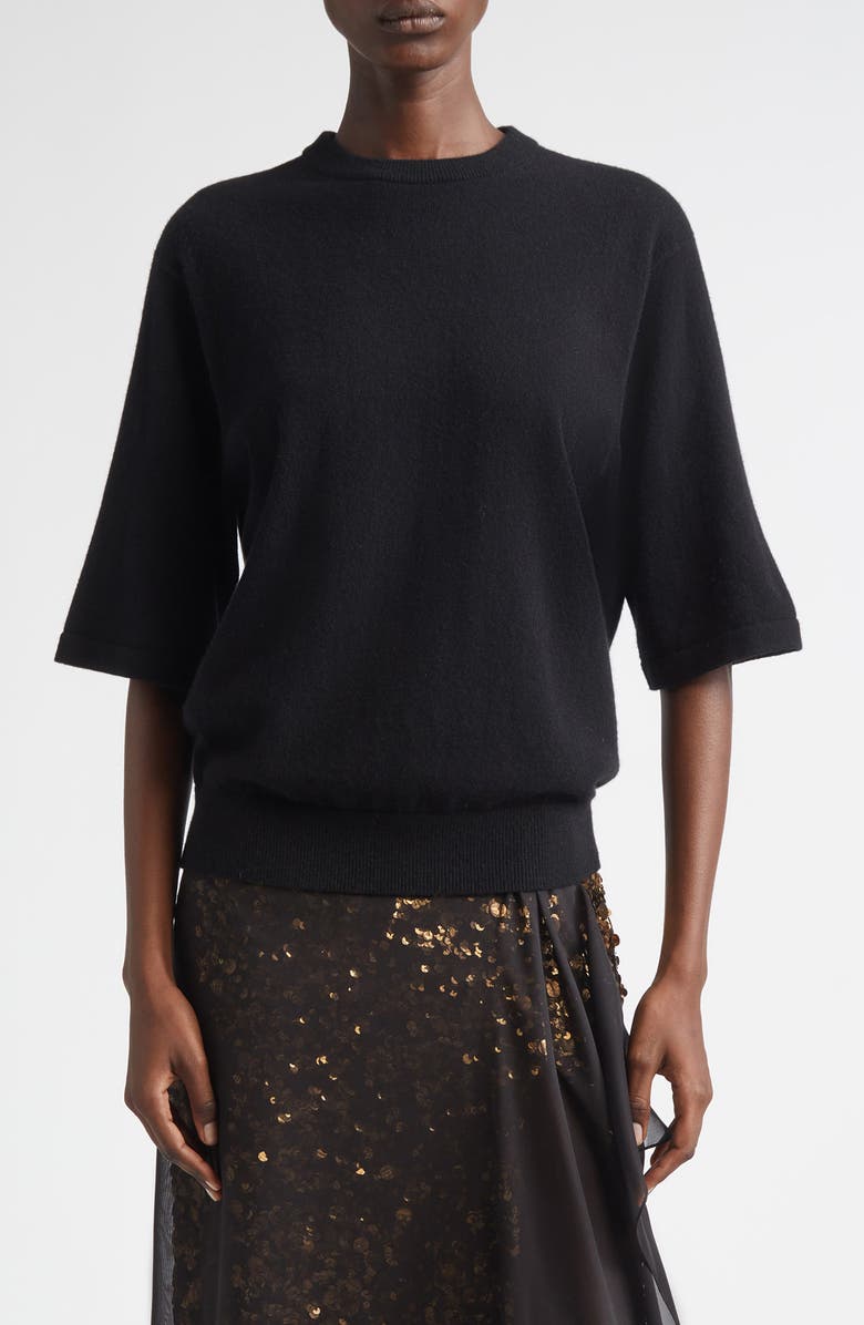 Michael Kors Collection Cashmere Sweater, Main, color, Black