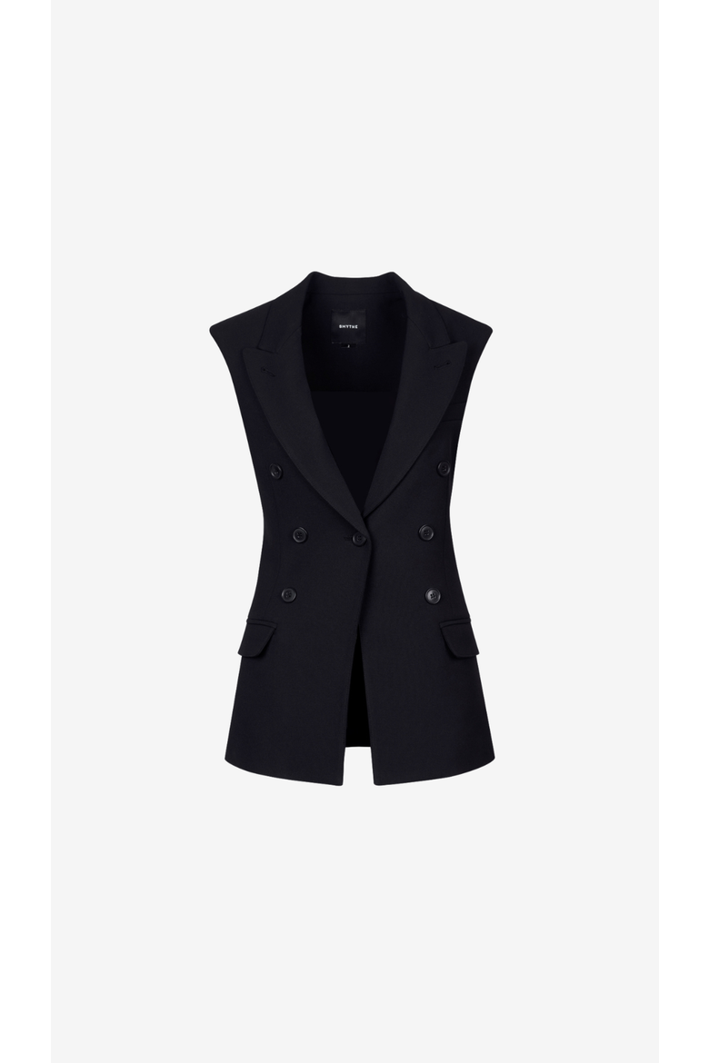 Sleeveless Not A DB Blazer, Alternate, color, Black Pique