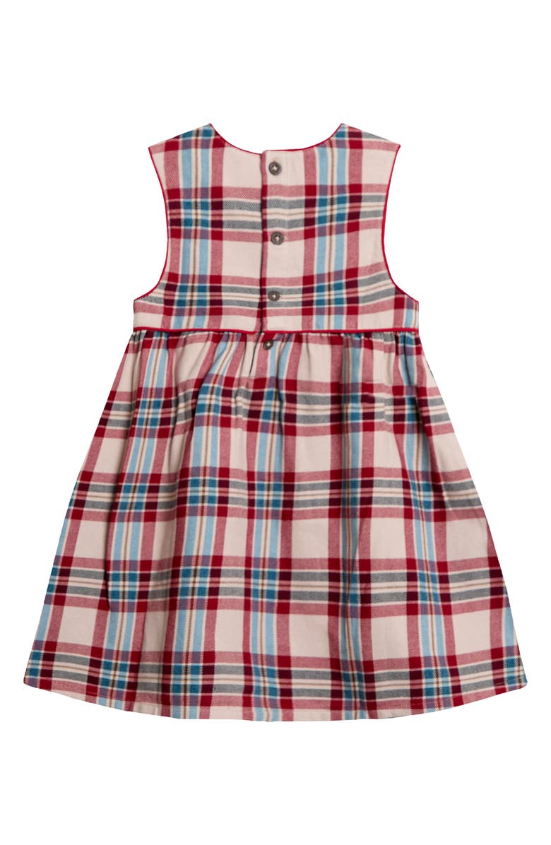 JOJO MAMAN BEBE Plaid Cotton Pinafore Dress & Shirt Set, Alternate, color, Red