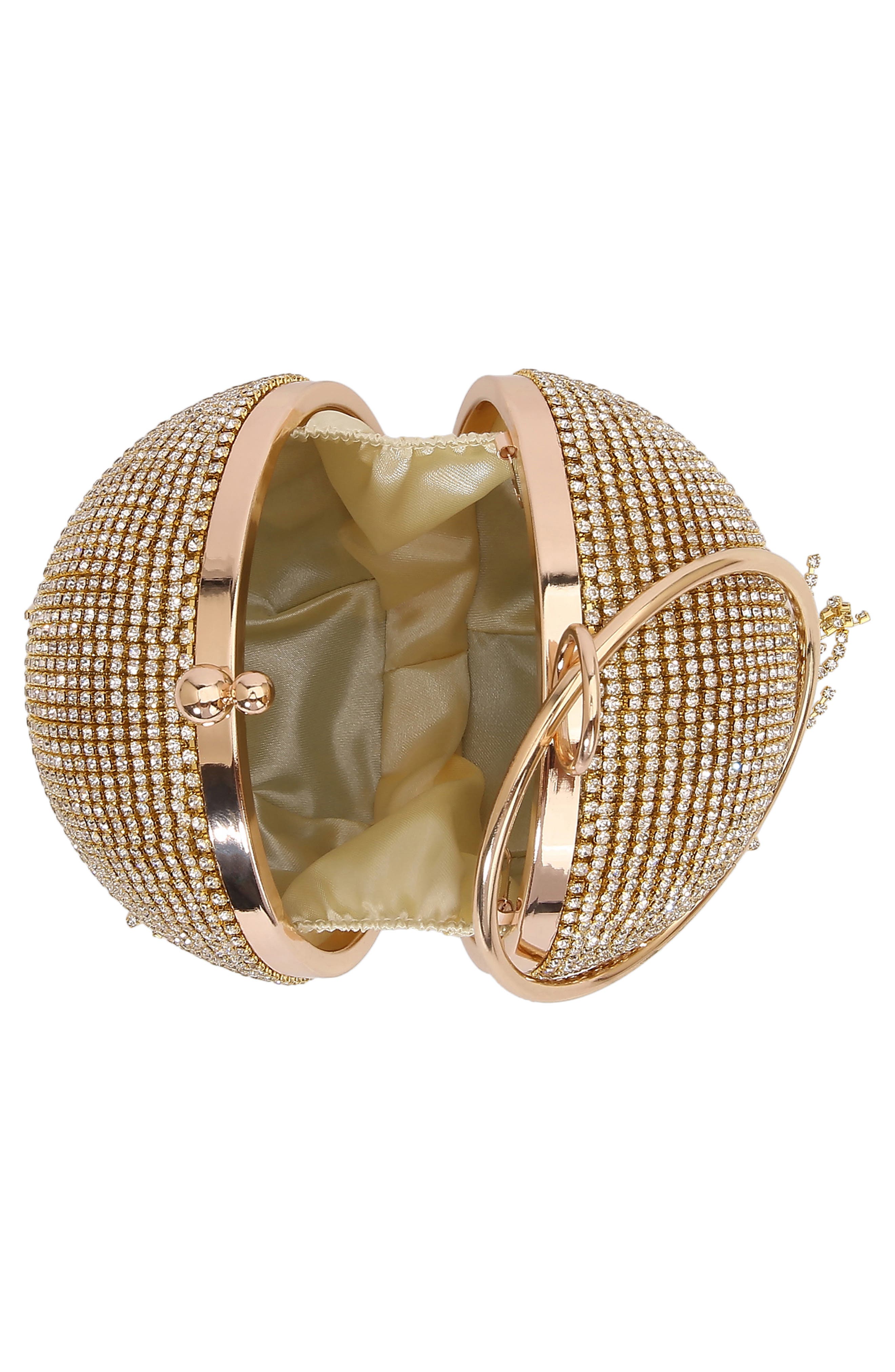 Tear Drop Fringe Rhinestone Clutch, Alternate, color, GOLD