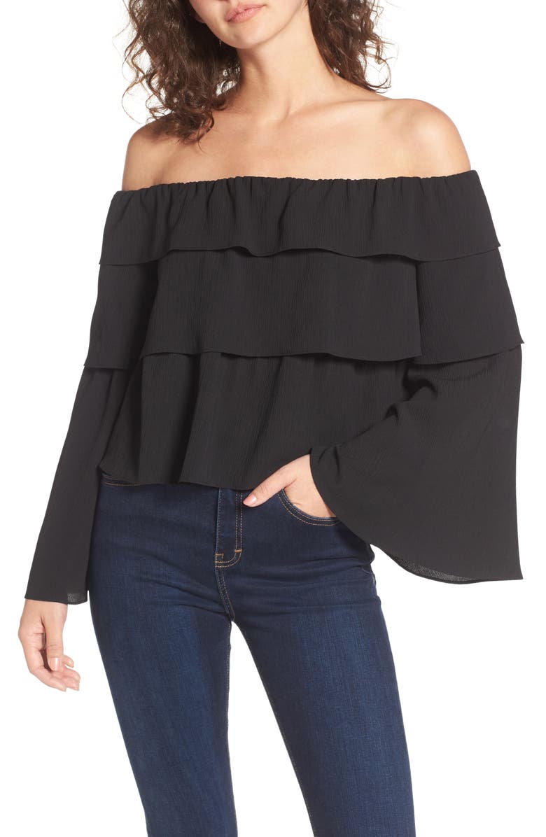 STOREE Ruffle Off the Shoulder Top, Main, color, 