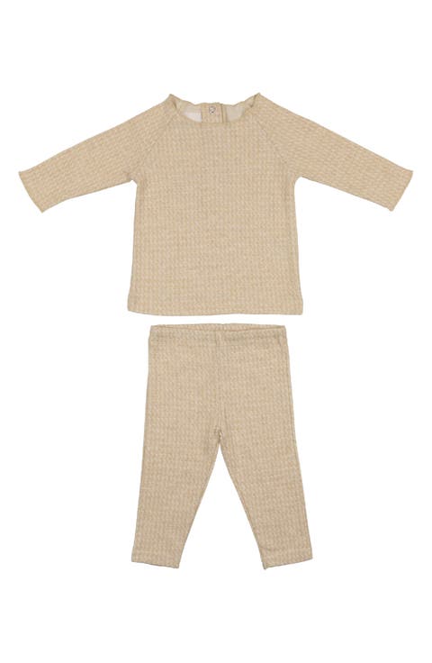 Wave Stripe Cotton Top & Pants Set (Baby)