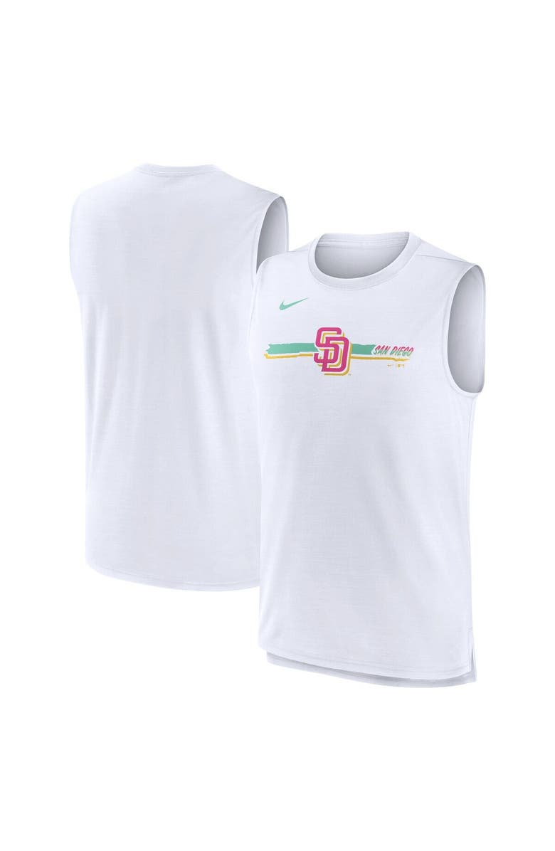 Nike Men's Nike White San Diego Padres City Connect Muscle Tank Top, Main, color,
