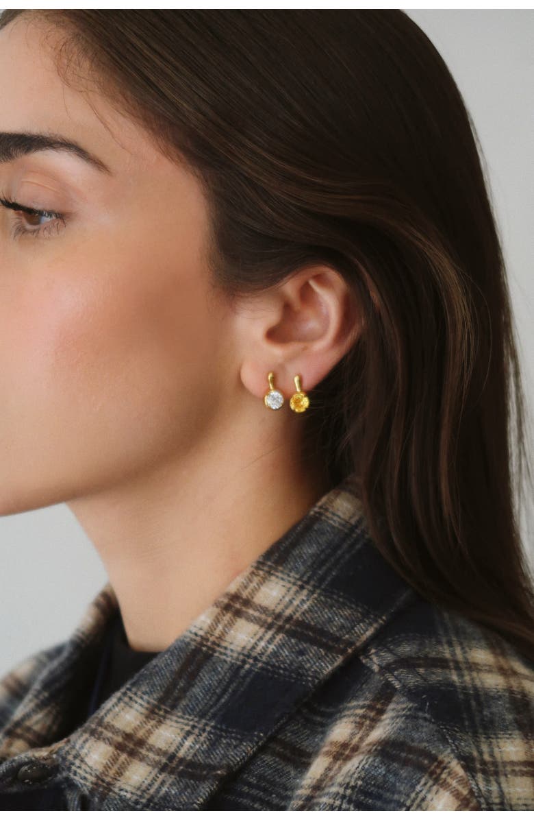 Joiana Jewelry The Clement Earrings, Alternate, color, Crystal / Gold / 6Mm