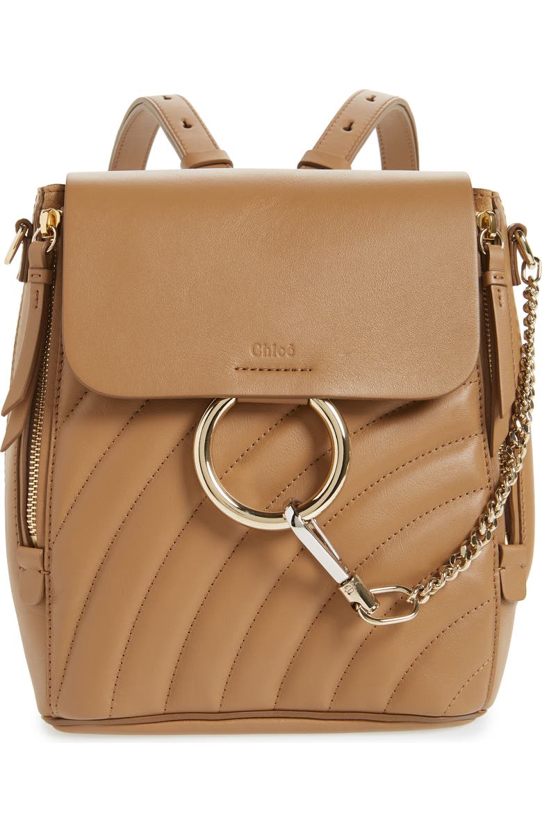 Chloé Small Faye Quilted Leather Backpack, Main, color,