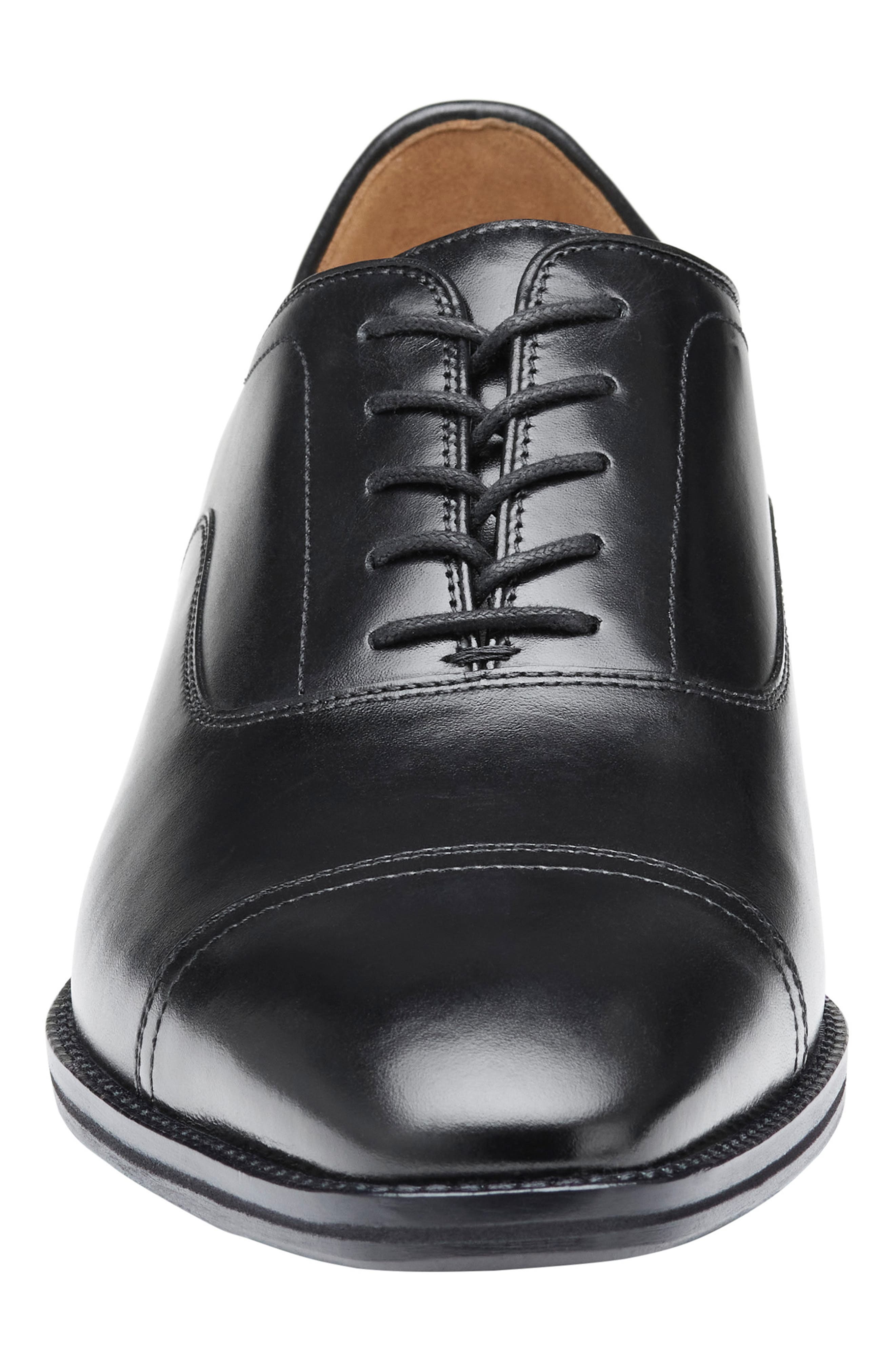 Johnston & Murphy Sullivan Cap Toe Oxford, Alternate, color, Black Italian Calfskin