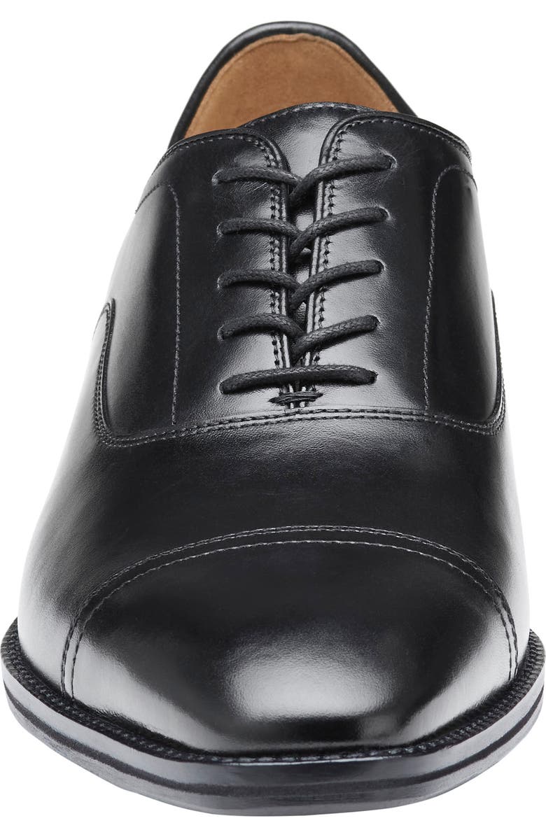 Johnston & Murphy Sullivan Cap Toe Oxford, Alternate, color, Black Italian Calfskin