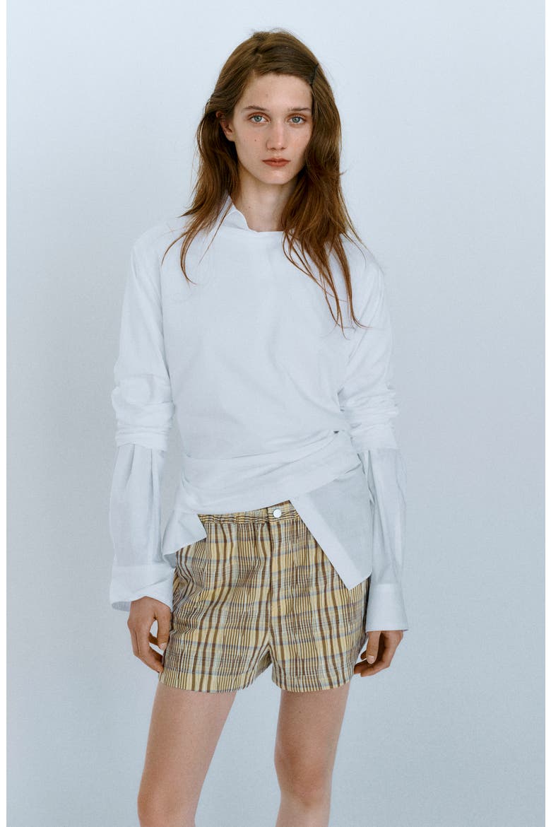 Jollie Shorts, Alternate, color, YELLOW/ BROWN