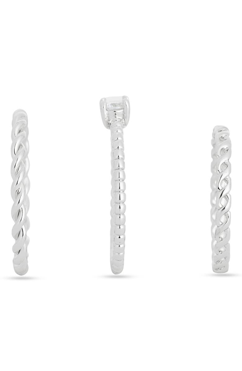 NORDSTROM RACK 3-Pack Assorted Rings, Alternate, color, Clear- Silver