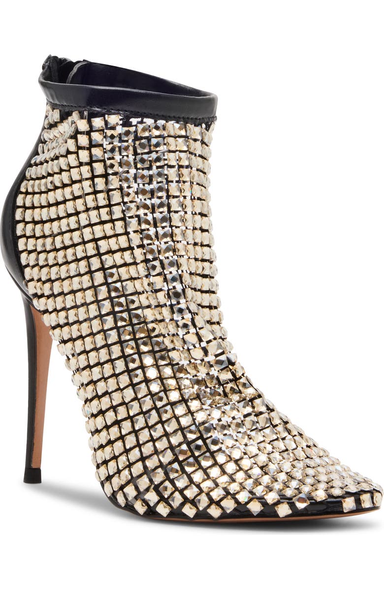 Steve Madden Dancin' Crystal Mesh Pointed Toe Bootie, Main, color, Gold Multi