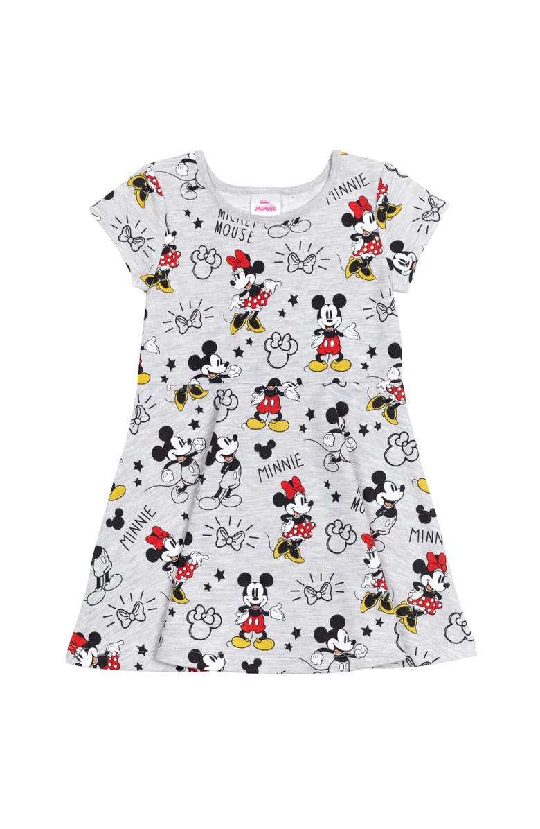 Disney Skater Dress & Scrunchie Set, Alternate, color, Minnie Mouse Gray