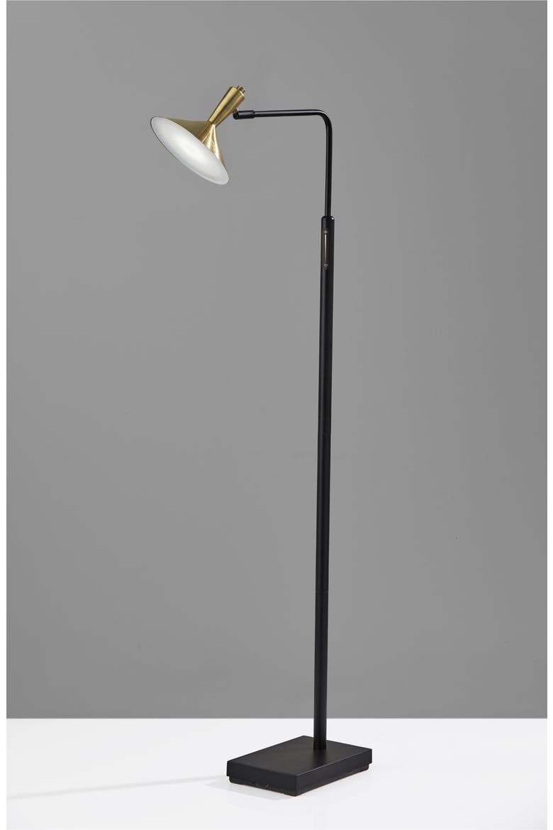 Lucas LED Floor Lamp, Alternate, color, BLACK/ ANTIQUE BRASS
