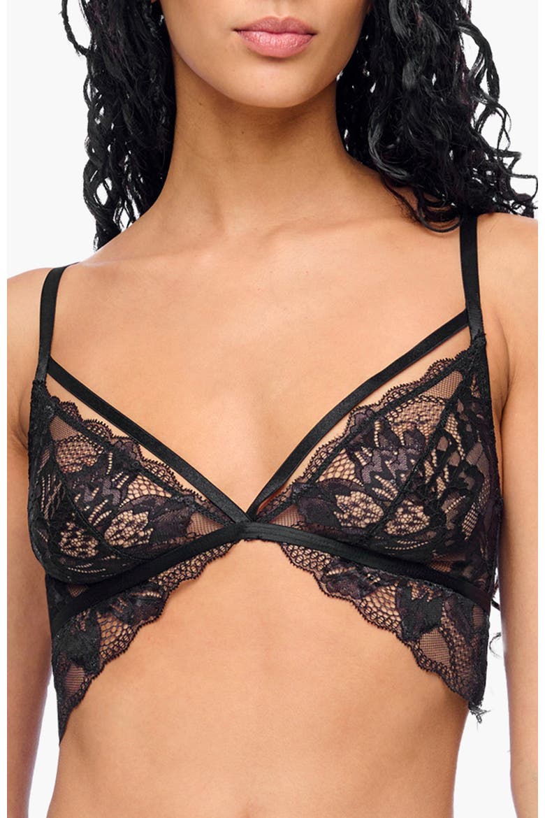 Paradiso Triangle Bralette, Main, color, Black
