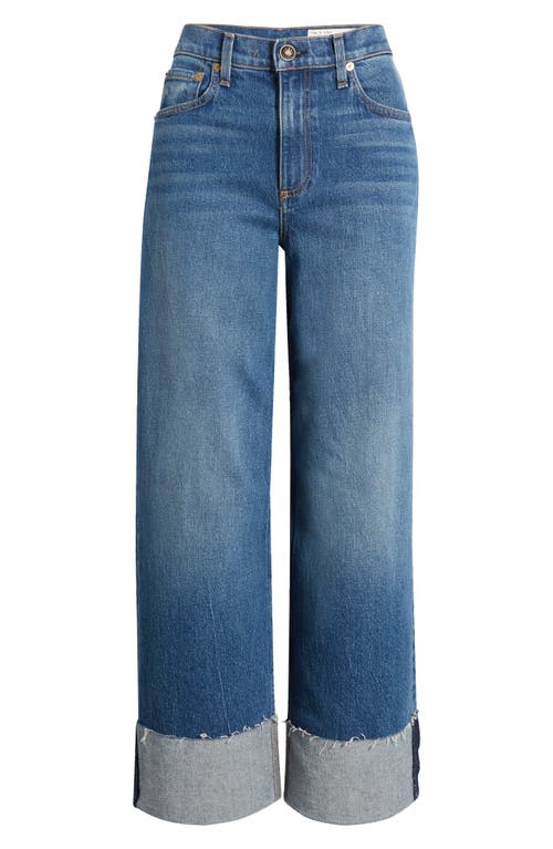 Shop Rag & Bone Andi Cuffed High Waist Wide Leg Ankle Jeans In Clover