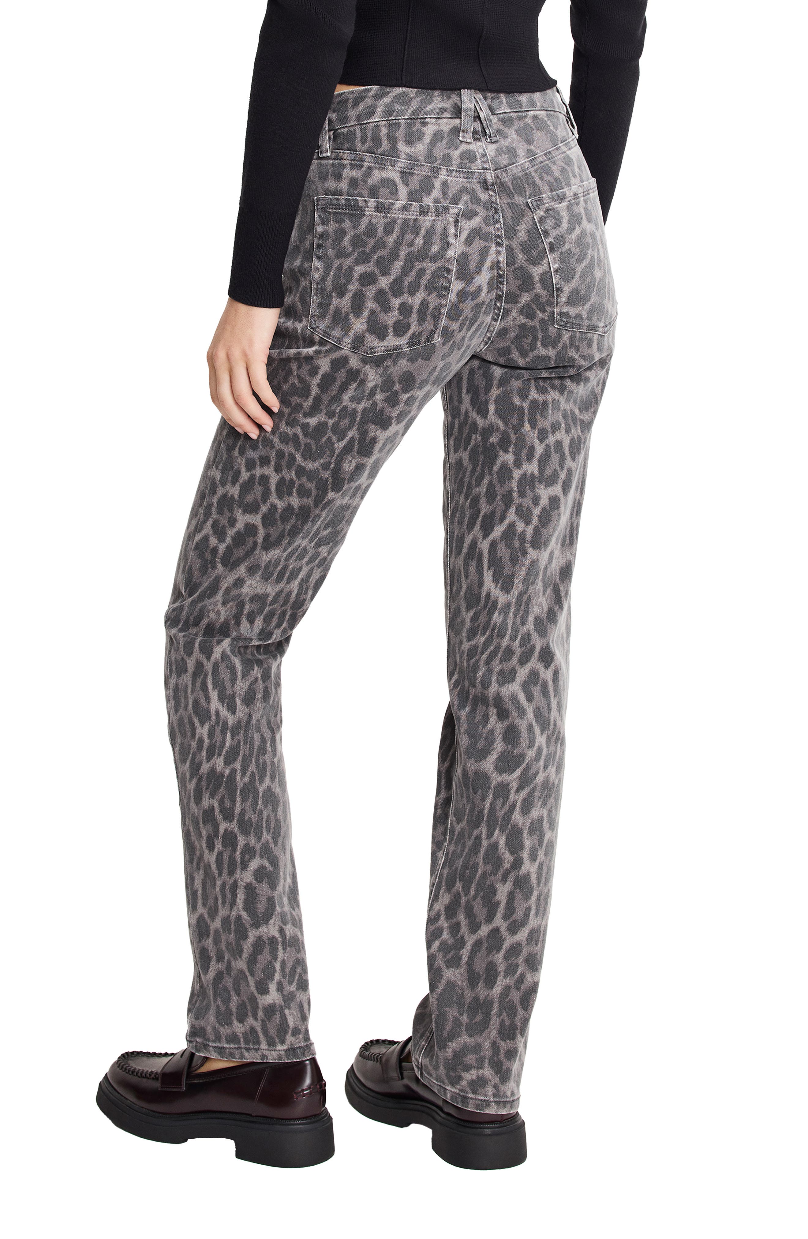Good Icon Leopard Print Straight Leg Jeans - image 2