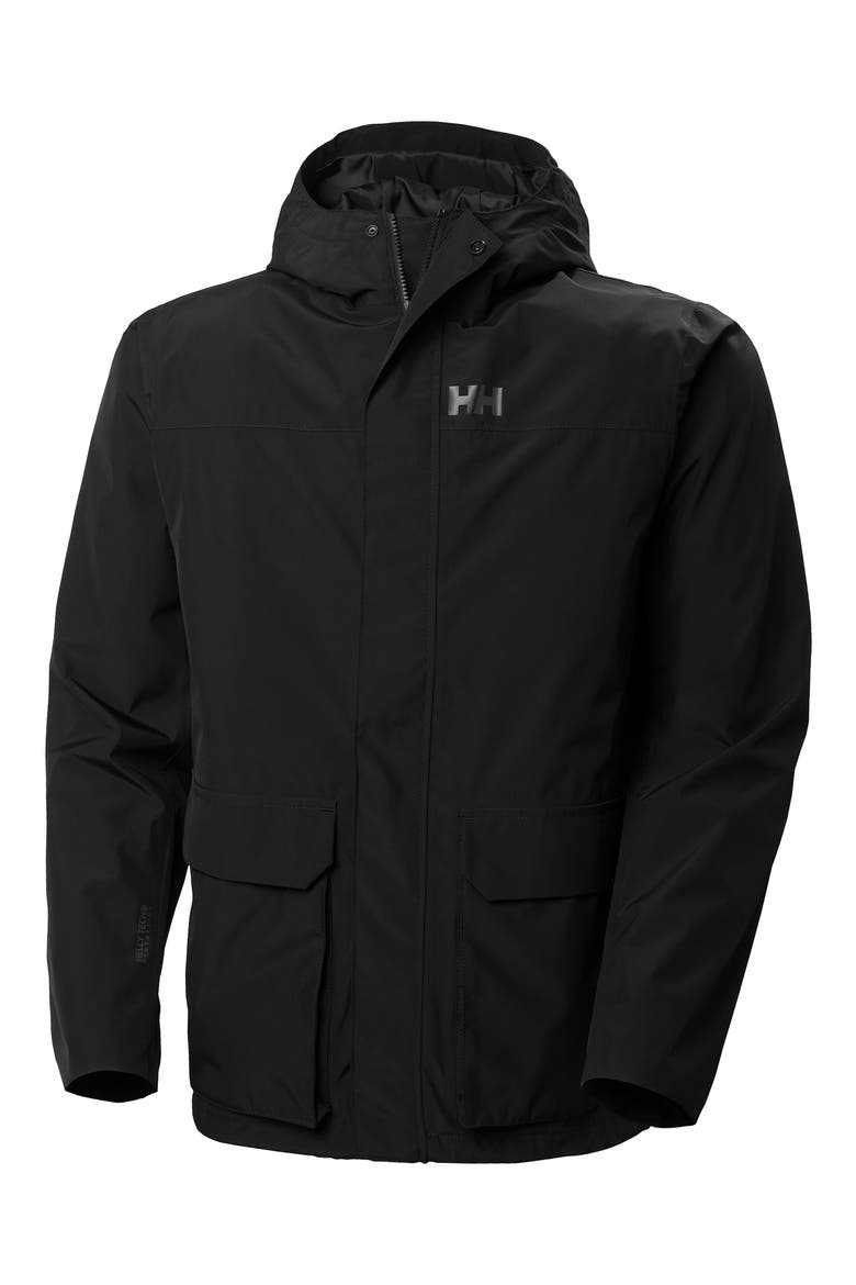 T2 Utility Hooded Rain Jacket, Alternate, color, BLACK